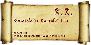 Koczián Kornélia névjegykártya
