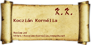 Koczián Kornélia névjegykártya